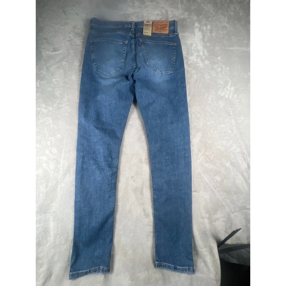 Levis Mens Skinny Taper Flex Stretch Blue Denim Jeans 34x32 Medium Wash